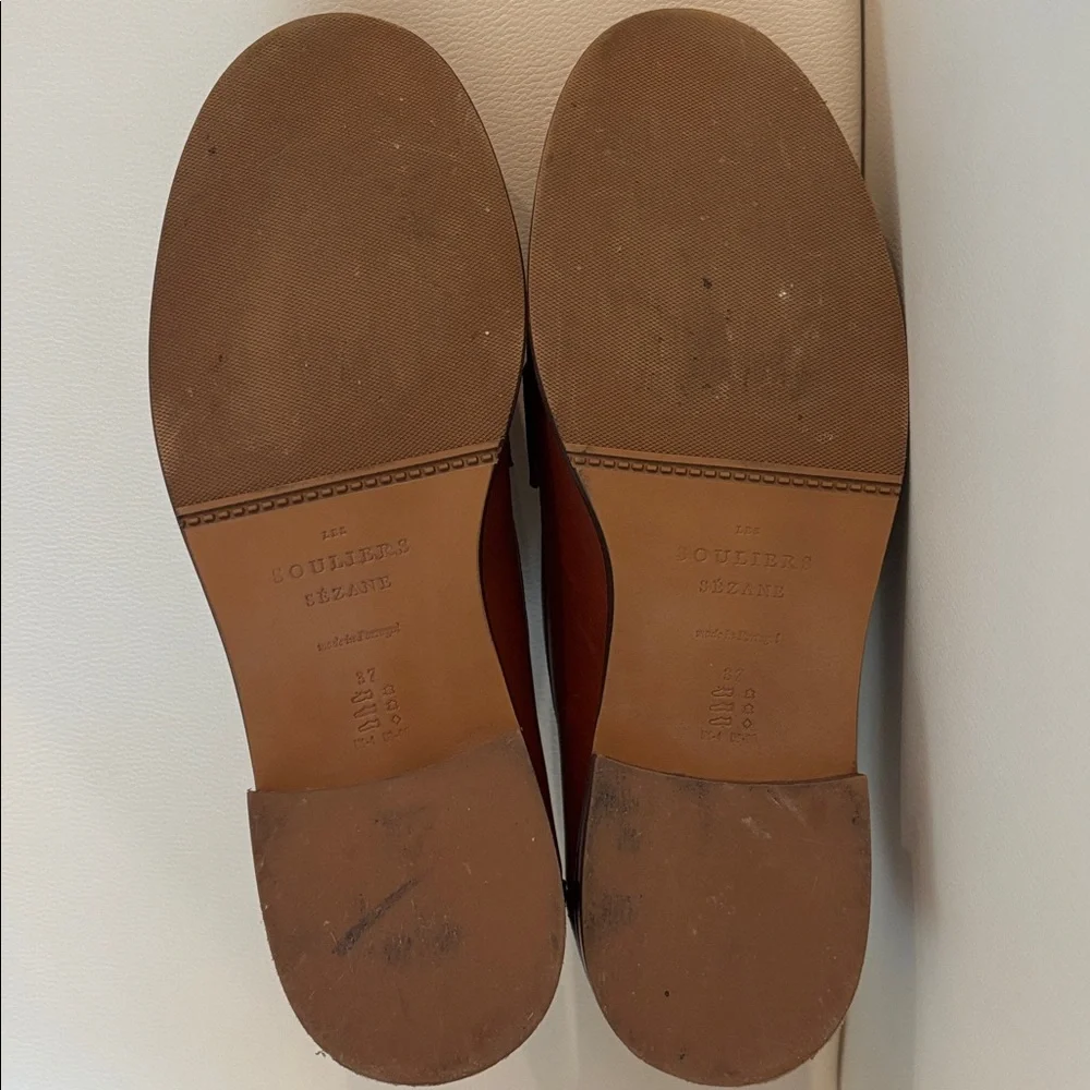 Sezane Chestnut Leather Flats - Picture 7 of 8